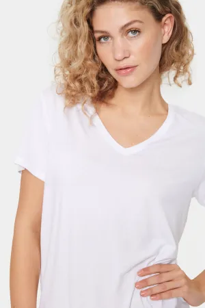 Saint Tropez Adelia V-Neck T-Shirt in White