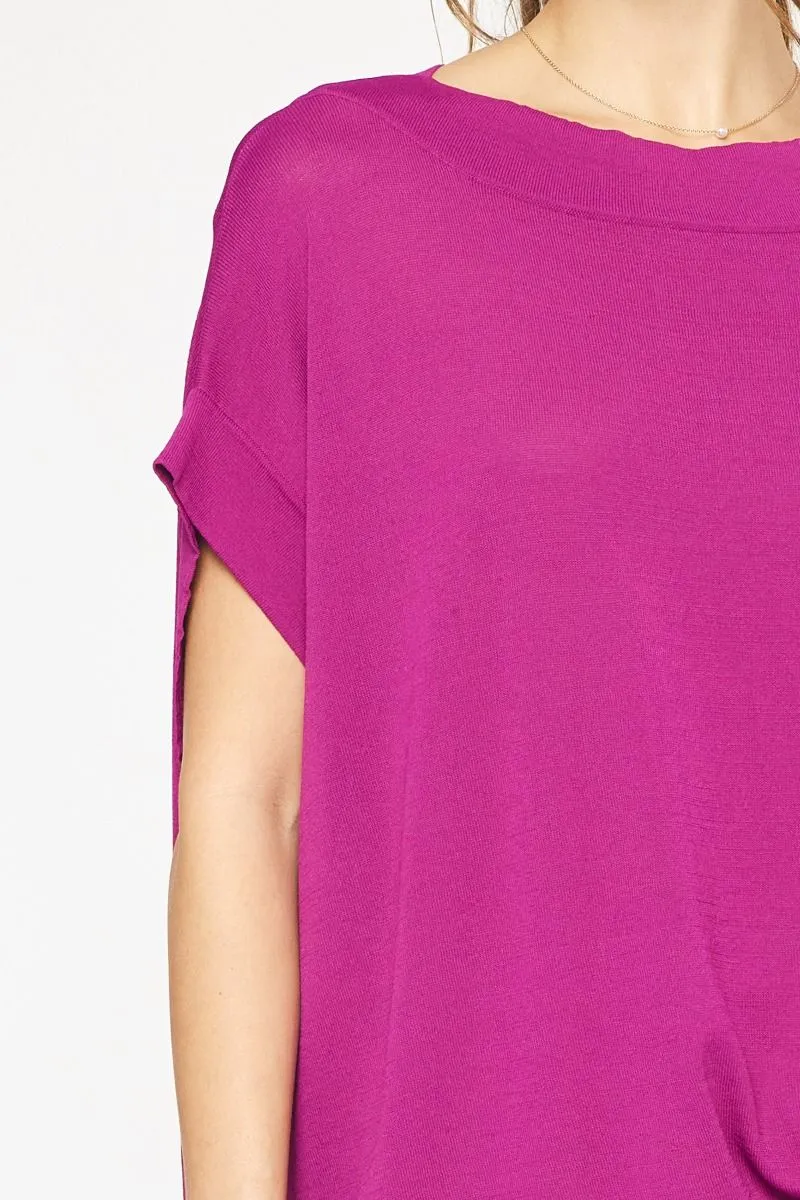 Solid Dolman Sleeve Top