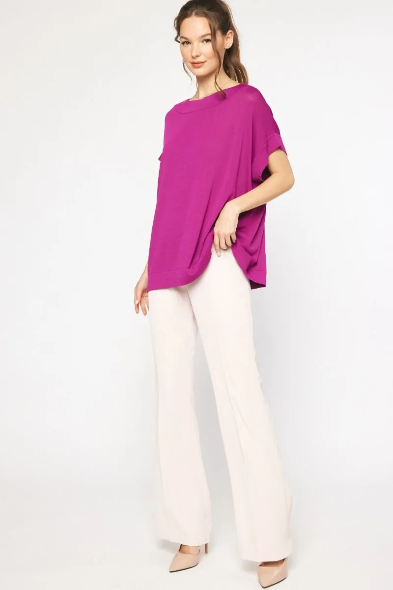 Solid Dolman Sleeve Top