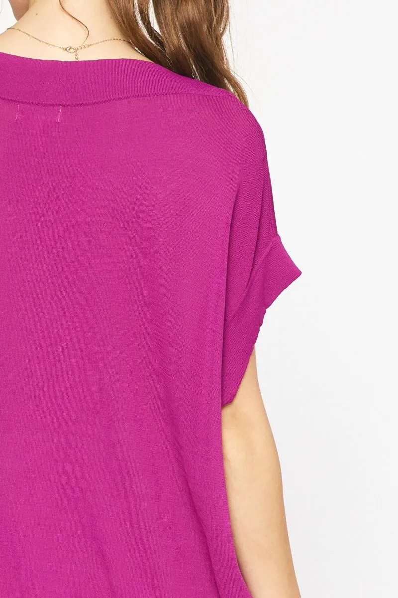 Solid Dolman Sleeve Top