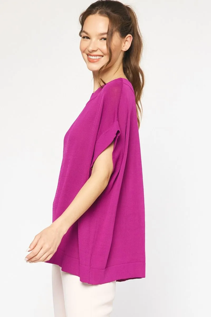 Solid Dolman Sleeve Top