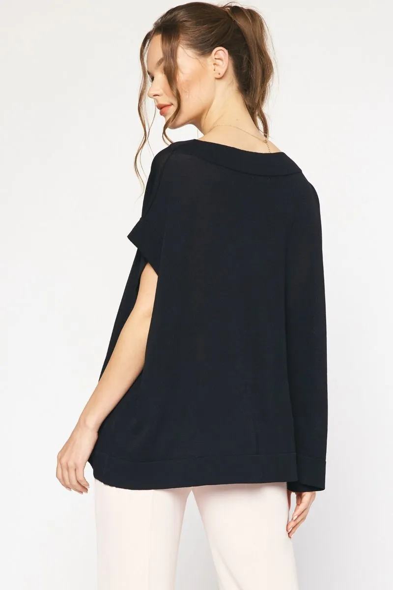 Solid Dolman Sleeve Top