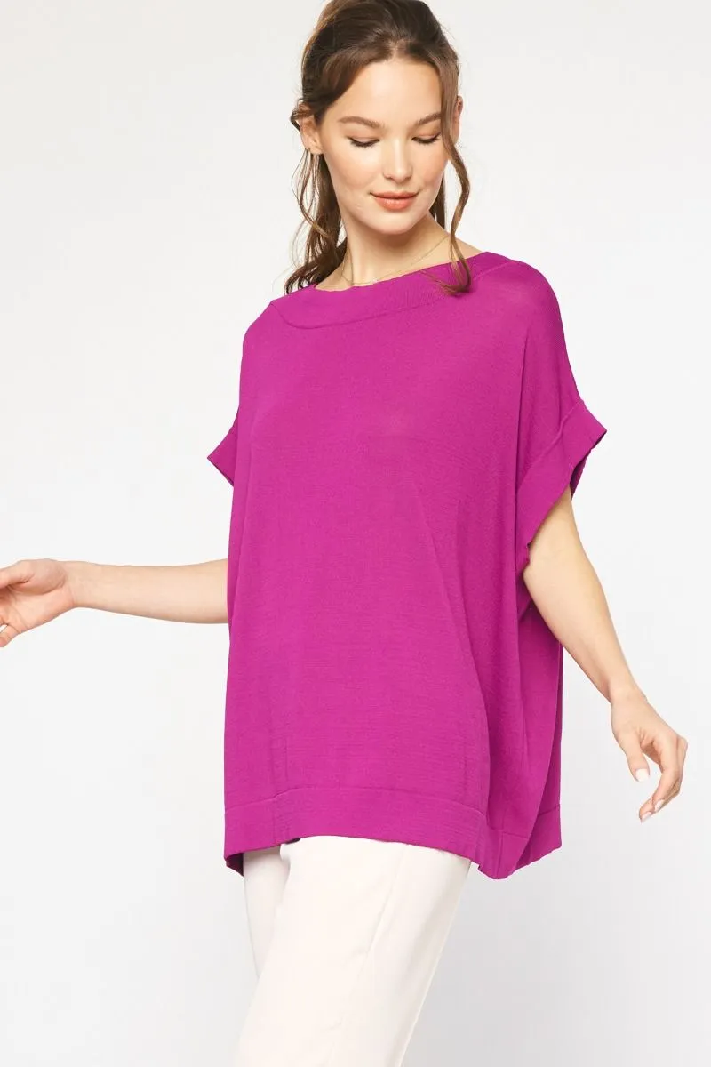 Solid Dolman Sleeve Top
