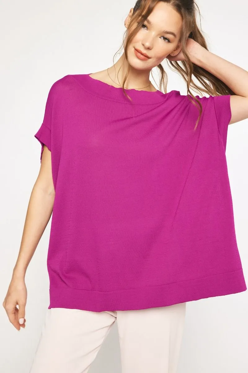 Solid Dolman Sleeve Top
