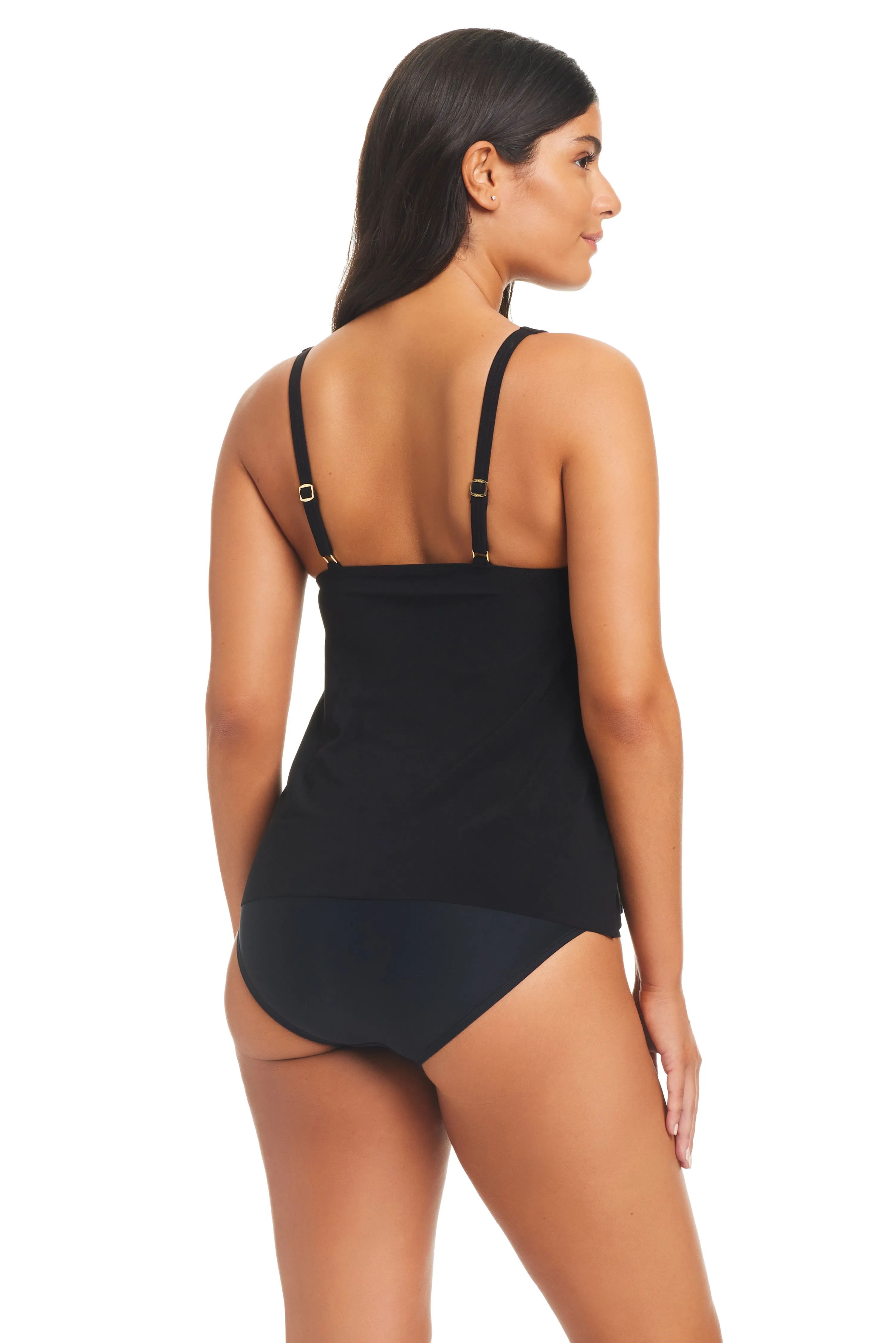 Solid Essentials V Neck Tankini Top