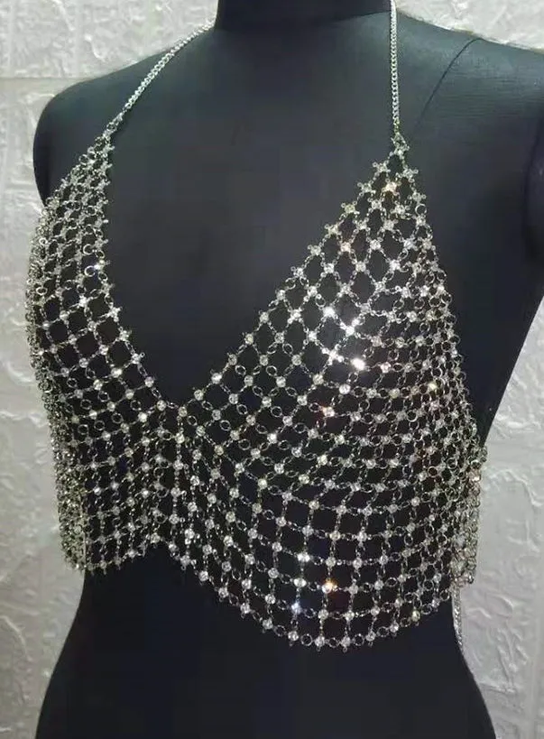 Sparkle V Neck Cami Chain Top