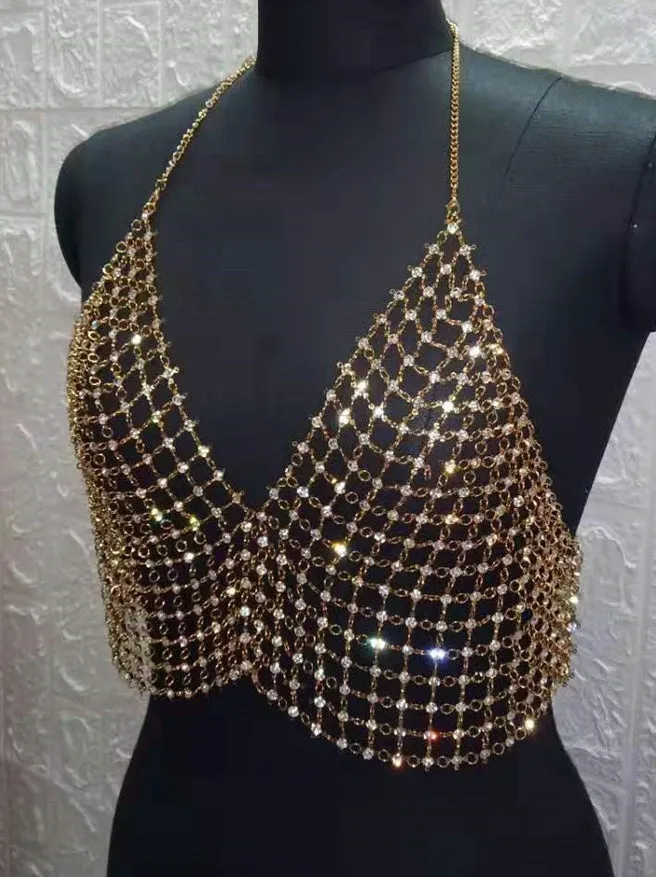 Sparkle V Neck Cami Chain Top