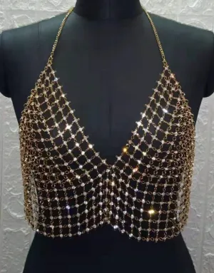 Sparkle V Neck Cami Chain Top
