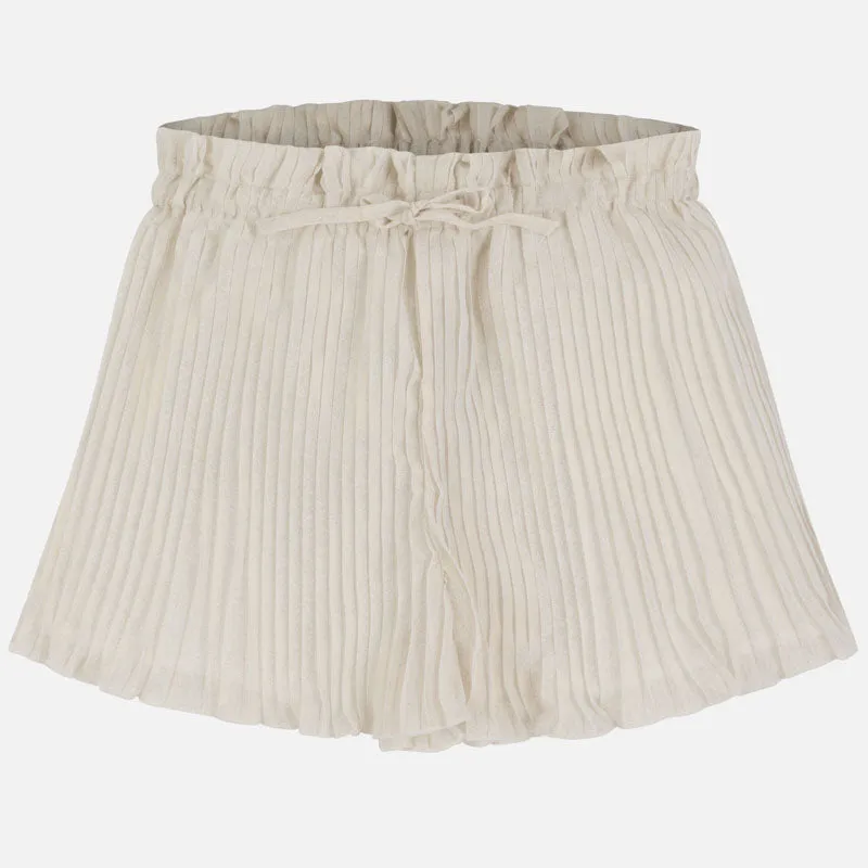SS20 Mayoral Older Girl Champagne Pleated Shorts 6957