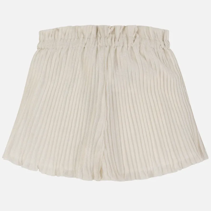 SS20 Mayoral Older Girl Champagne Pleated Shorts 6957