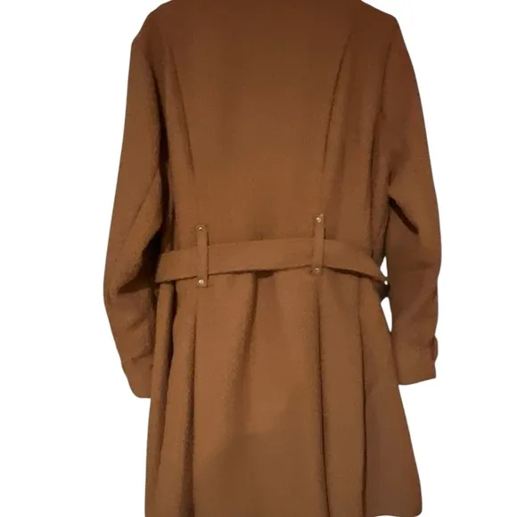 Steve Madden Camel Trench Coat Wool blend NWOT 1X