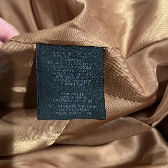 Steve Madden Camel Trench Coat Wool blend NWOT 1X