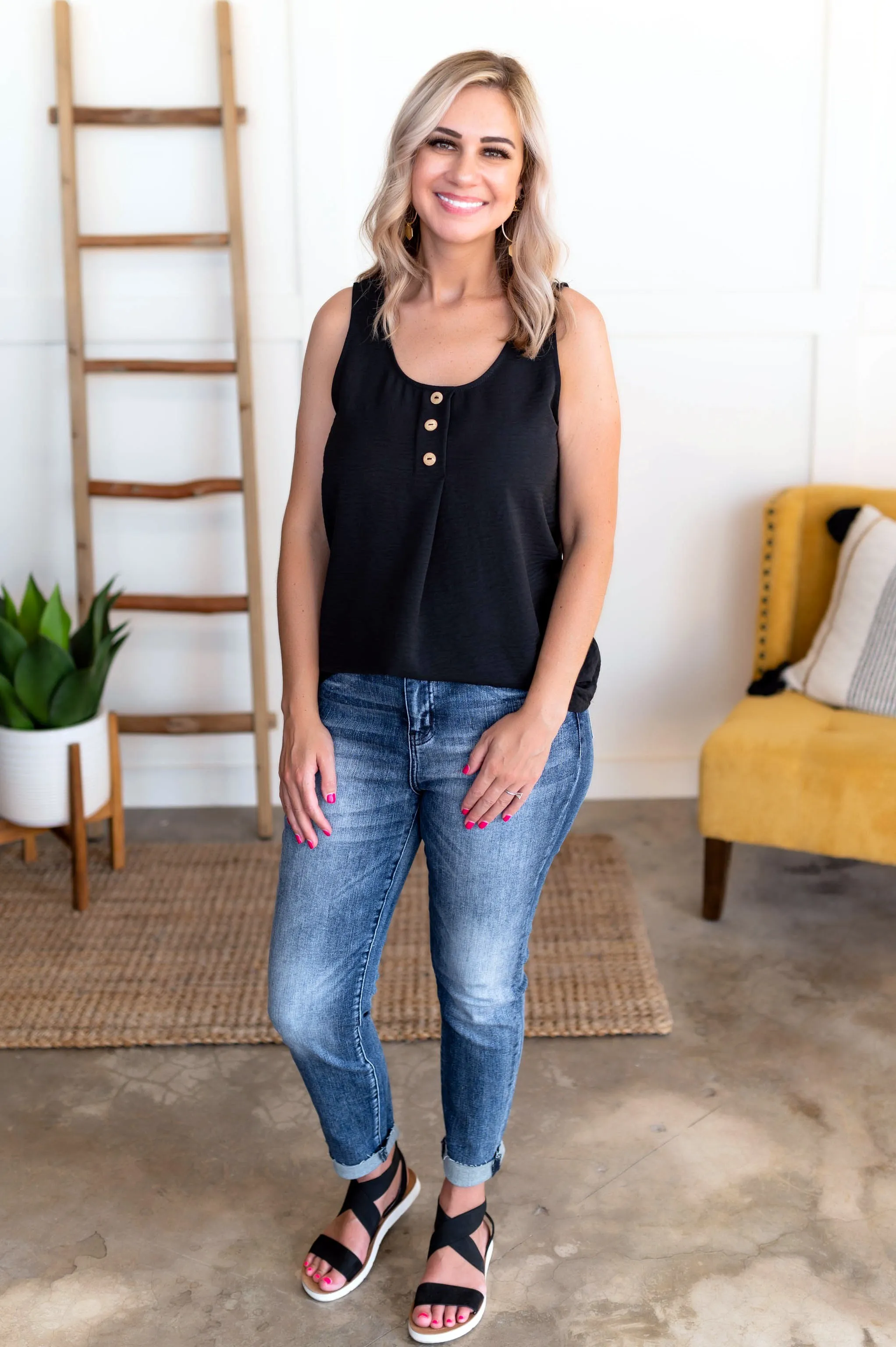 Tank Heavens Blouse In Black