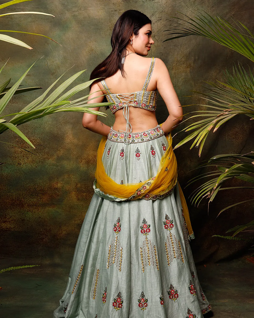 The Floral Pista Lehenga