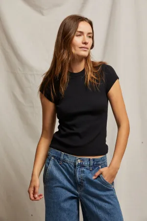 The Jude Baby Tee in True Black | Perfect White Tee