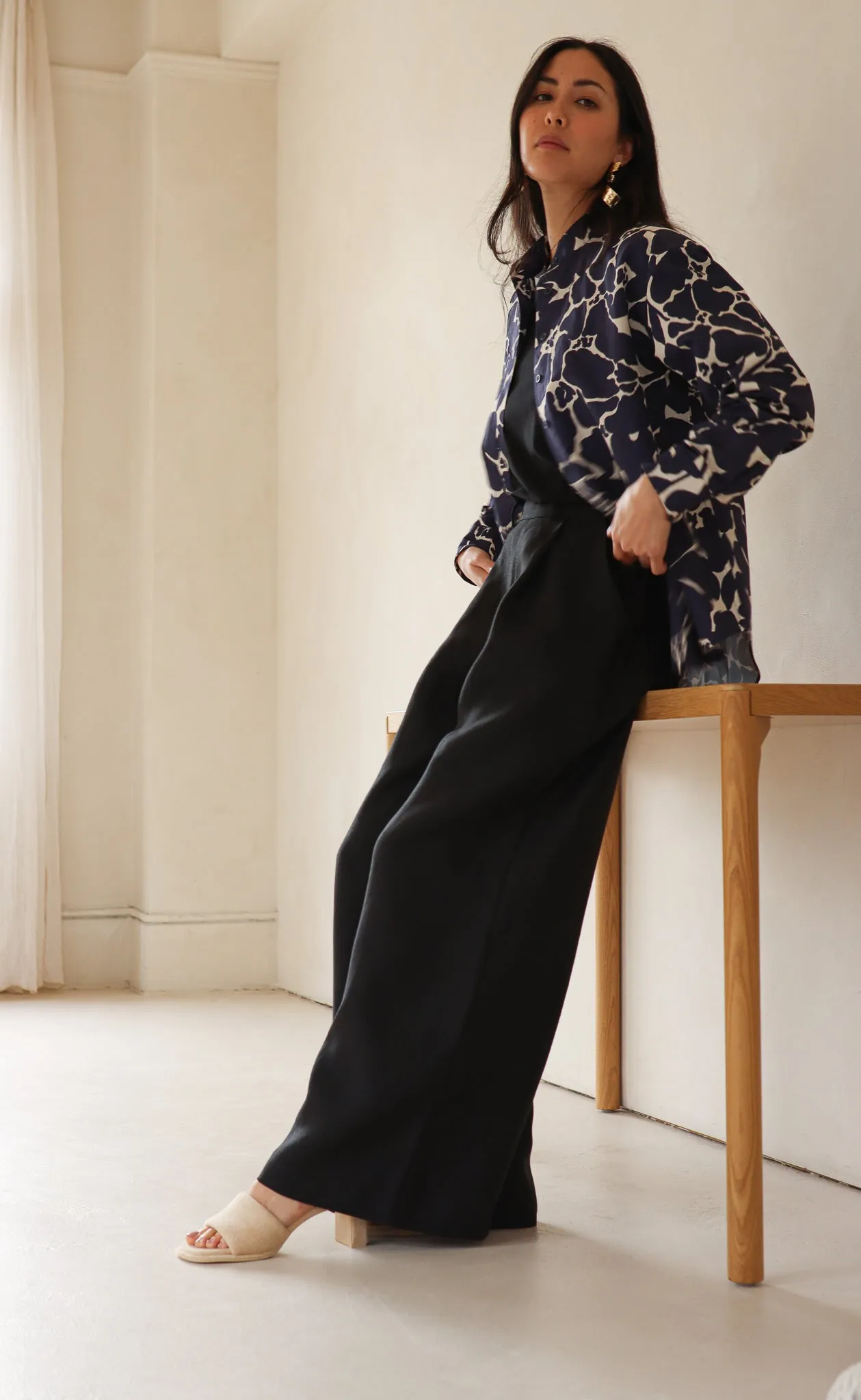 The Maximalist - Long Pants - Black Linen