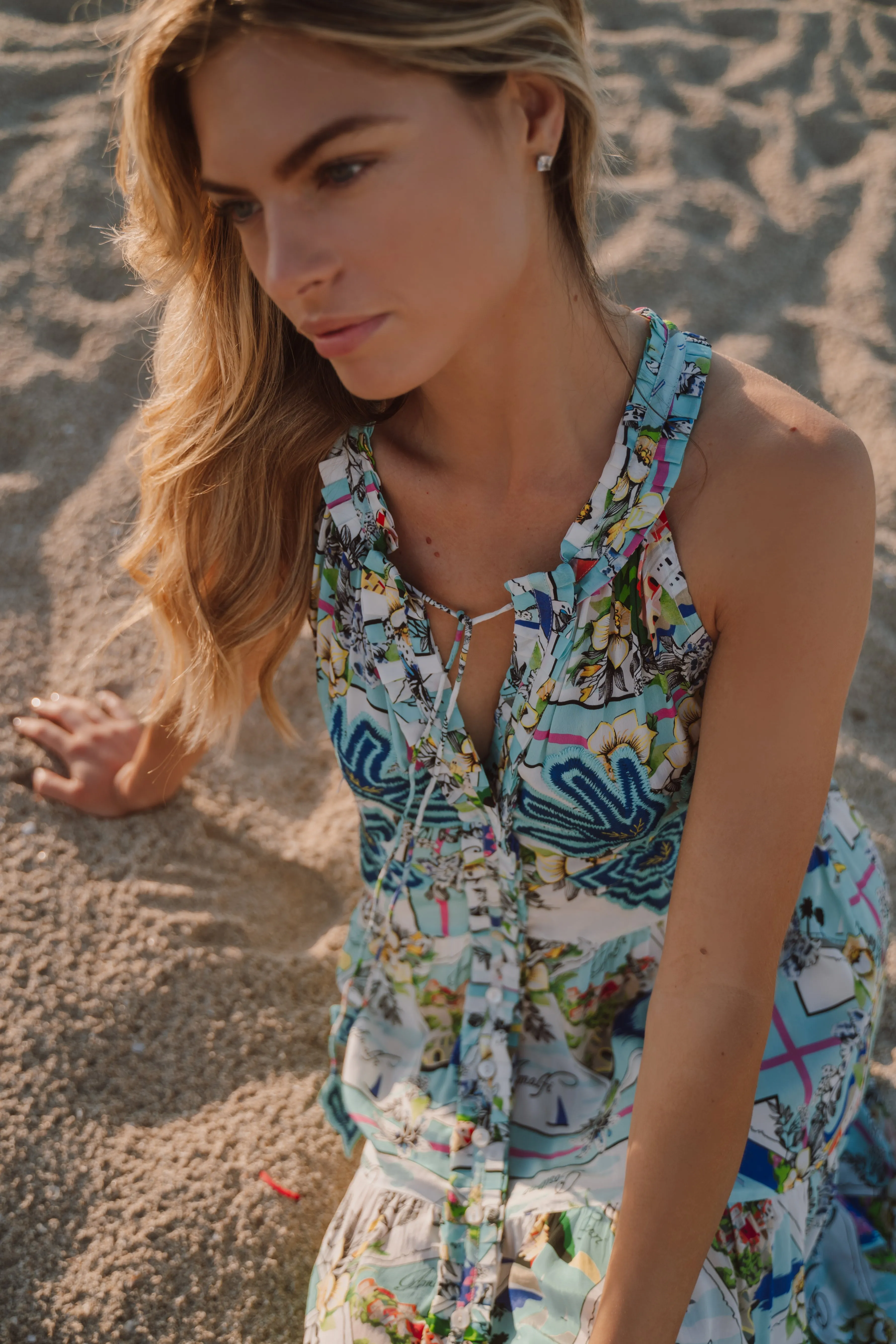 THIRA DRESS - BLUE GROTTO