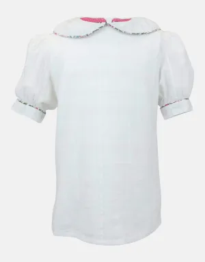 Tilly: White cotton collar blouse