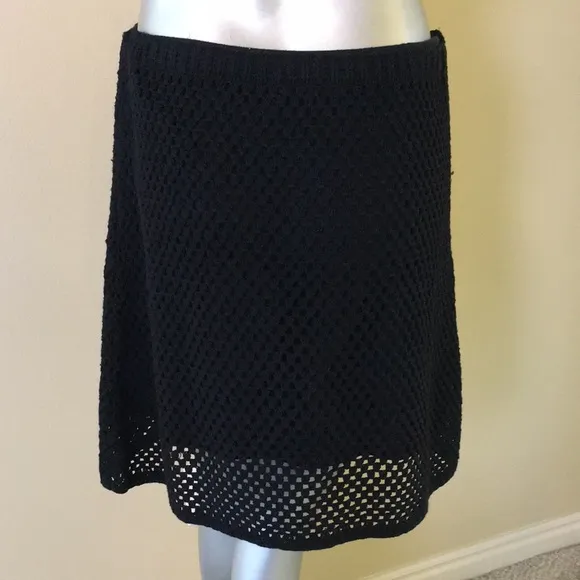 TORI RICHARD | Crochet Overlay Cotton A-Line Skirt