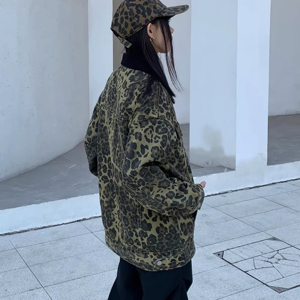 Trending Leopard Spot Denim Jacket