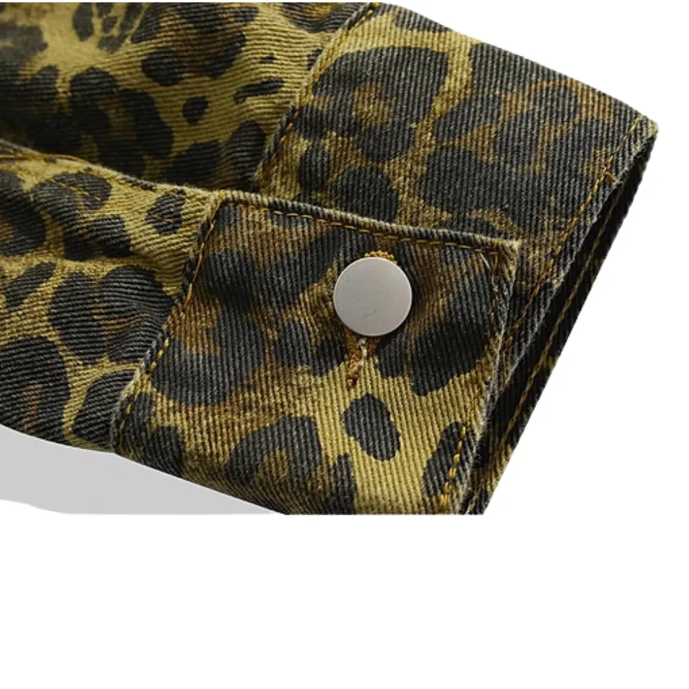 Trending Leopard Spot Denim Jacket
