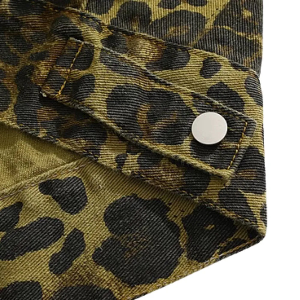 Trending Leopard Spot Denim Jacket