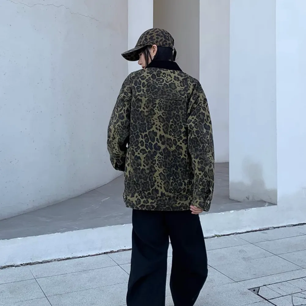 Trending Leopard Spot Denim Jacket