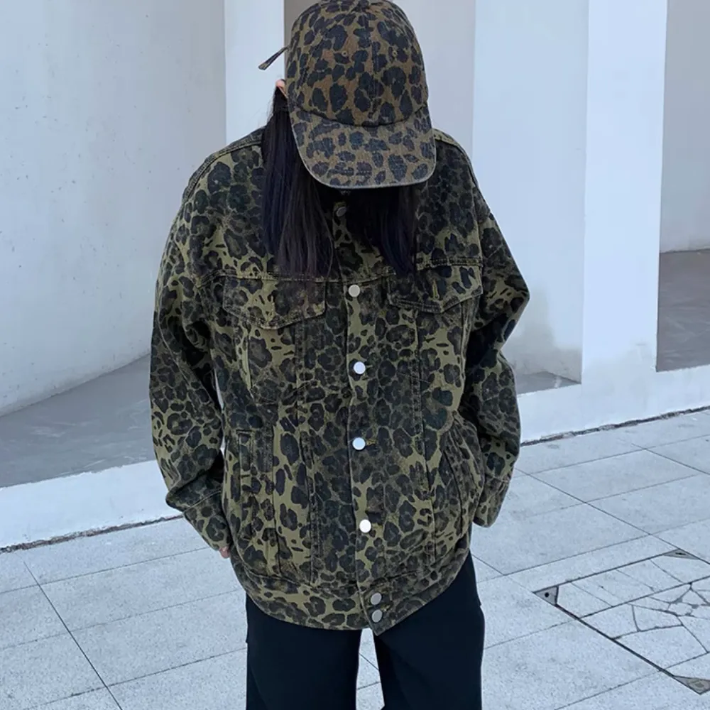 Trending Leopard Spot Denim Jacket