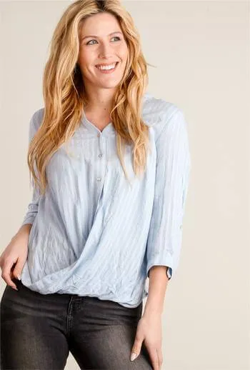 Twisted Button Up Blouse (Two Colors)