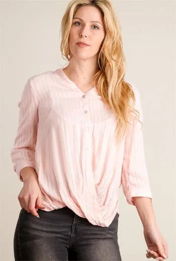 Twisted Button Up Blouse (Two Colors)