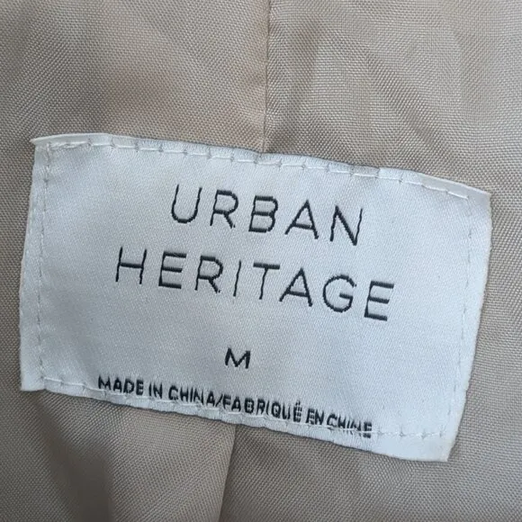 Urban Heritage Faux Fur Sherpa Teddy Trench Coat Size Medium Women