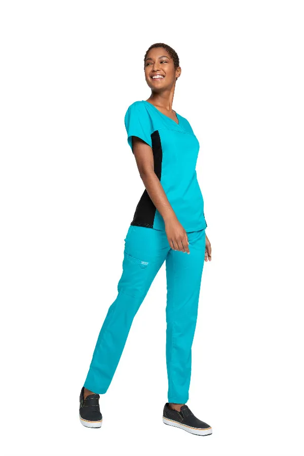 V-Neck Knit Panel Top