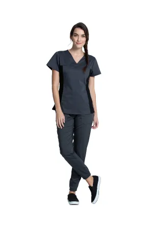 V-Neck Knit Panel Top
