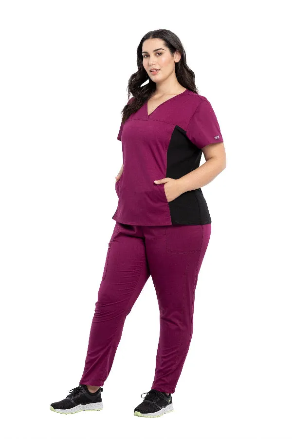 V-Neck Knit Panel Top