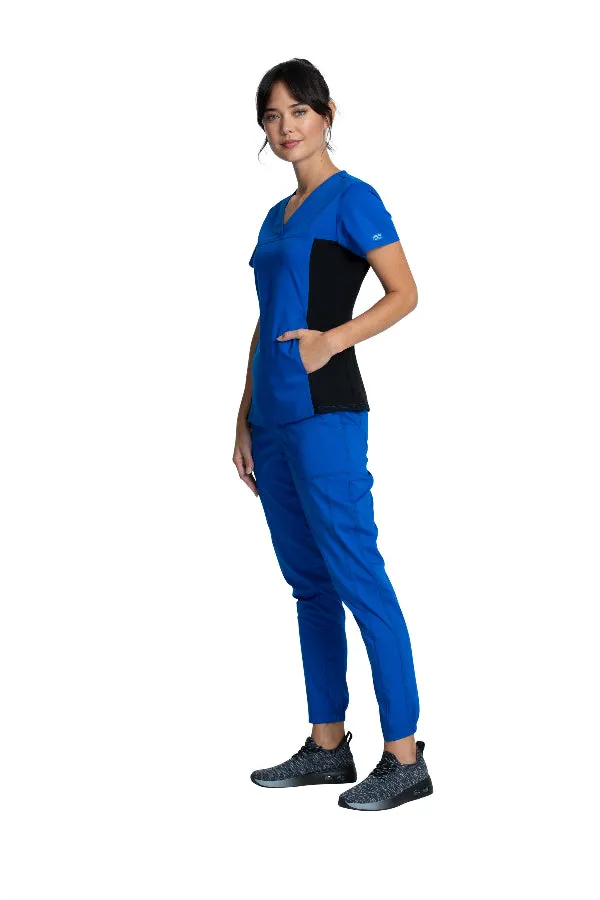 V-Neck Knit Panel Top