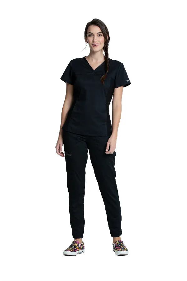V-Neck Knit Panel Top