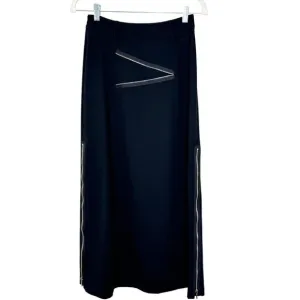 Vantana wool zipper detail long skirt