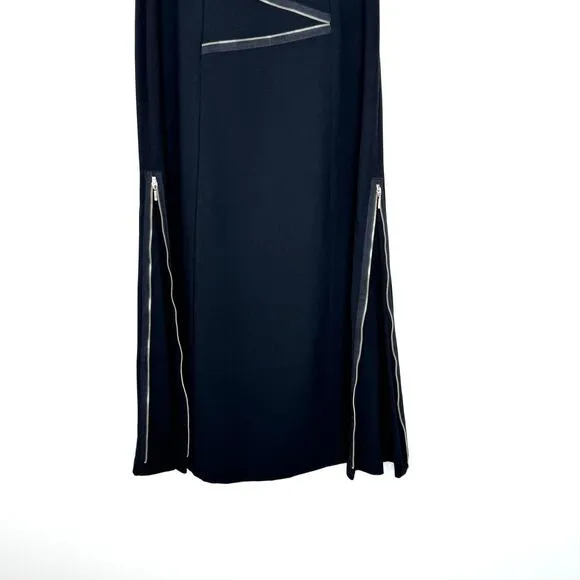 Vantana wool zipper detail long skirt