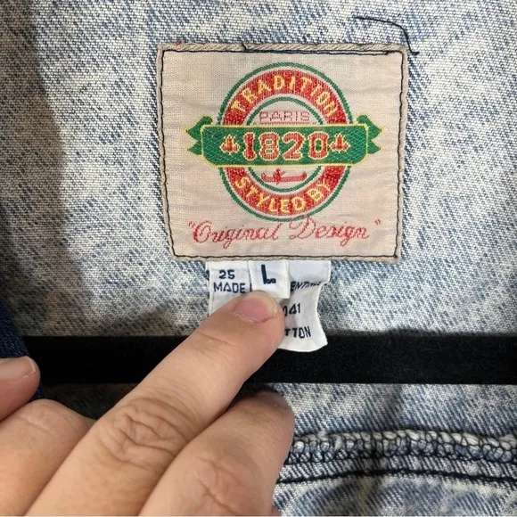 Vintage 1820 southwest denim distressed cropped jacket