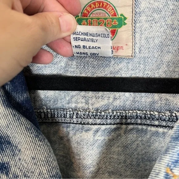 Vintage 1820 southwest denim distressed cropped jacket