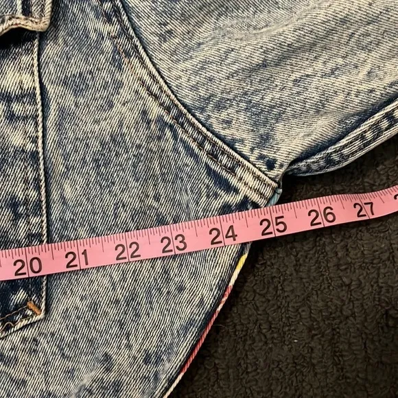 Vintage 1820 southwest denim distressed cropped jacket