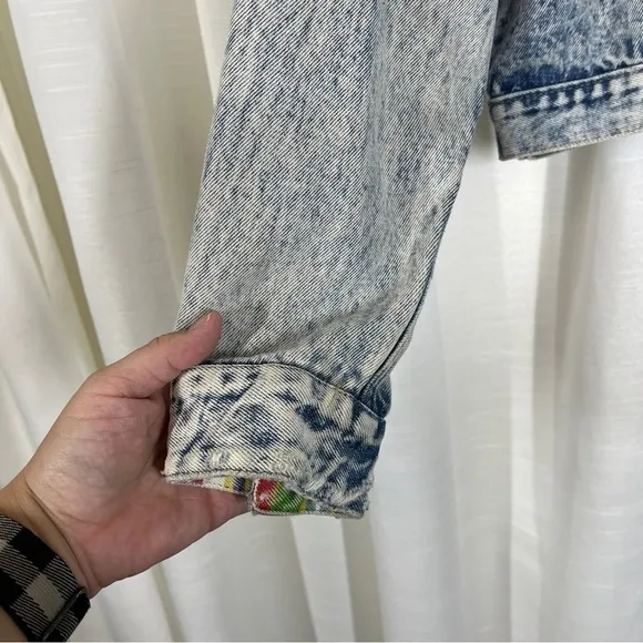 Vintage 1820 southwest denim distressed cropped jacket
