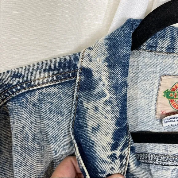 Vintage 1820 southwest denim distressed cropped jacket