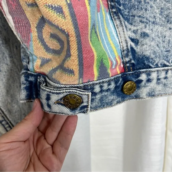 Vintage 1820 southwest denim distressed cropped jacket