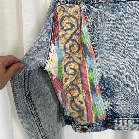Vintage 1820 southwest denim distressed cropped jacket