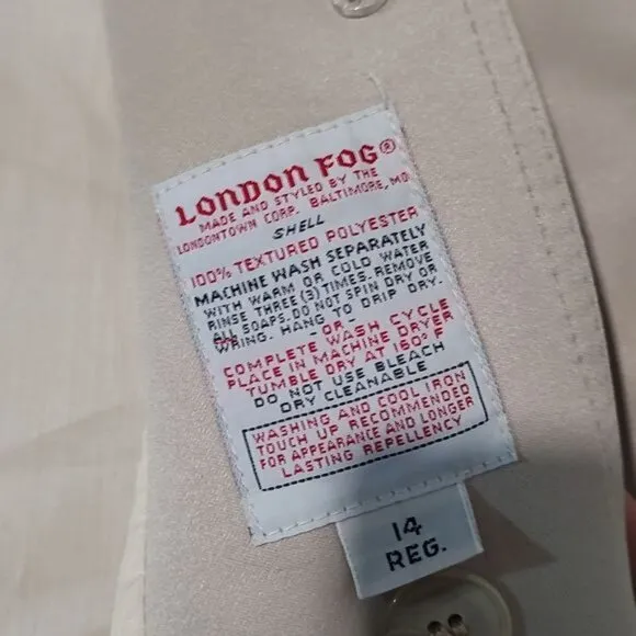 Vintage London Fog 14 tan trench coat