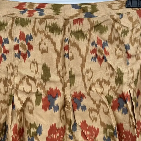 VTG J. Jill Skirt 14 A-Line Brown Floral Silk A-Line Aztec Western