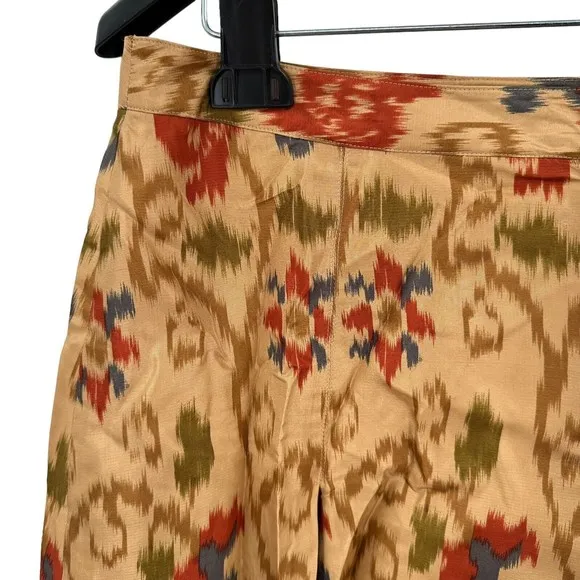 VTG J. Jill Skirt 14 A-Line Brown Floral Silk A-Line Aztec Western