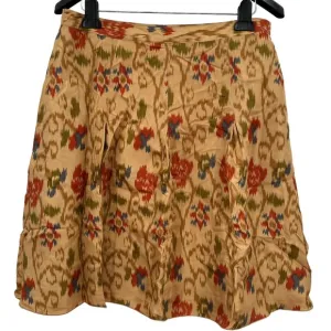 VTG J. Jill Skirt 14 A-Line Brown Floral Silk A-Line Aztec Western