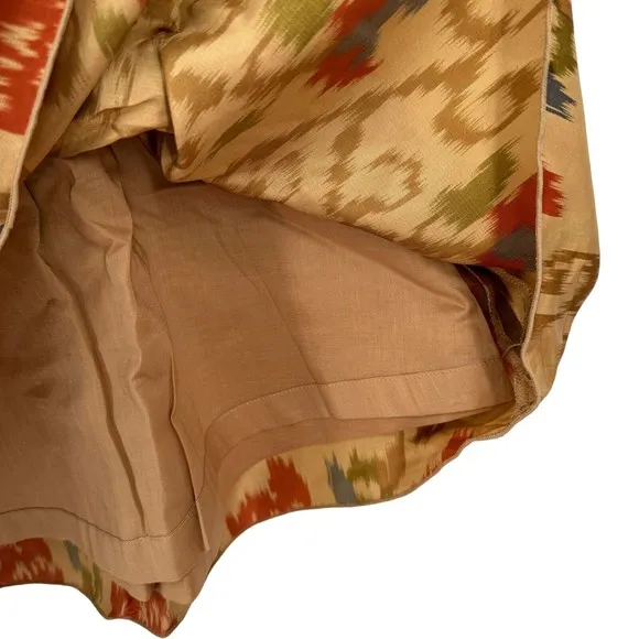 VTG J. Jill Skirt 14 A-Line Brown Floral Silk A-Line Aztec Western